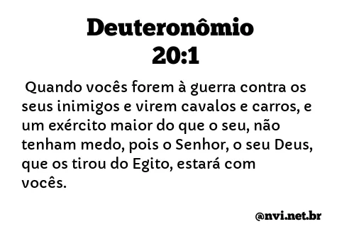 DEUTERONÔMIO 20:1 NVI NOVA VERSÃO INTERNACIONAL