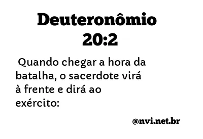 DEUTERONÔMIO 20:2 NVI NOVA VERSÃO INTERNACIONAL