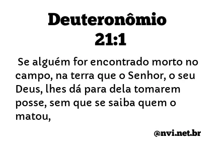 DEUTERONÔMIO 21:1 NVI NOVA VERSÃO INTERNACIONAL