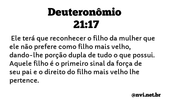 DEUTERONÔMIO 21:17 NVI NOVA VERSÃO INTERNACIONAL