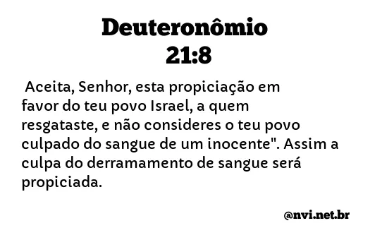 DEUTERONÔMIO 21:8 NVI NOVA VERSÃO INTERNACIONAL