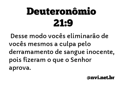 DEUTERONÔMIO 21:9 NVI NOVA VERSÃO INTERNACIONAL