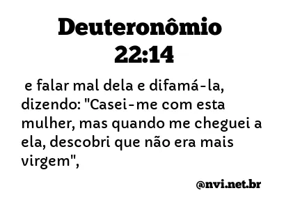 DEUTERONÔMIO 22:14 NVI NOVA VERSÃO INTERNACIONAL