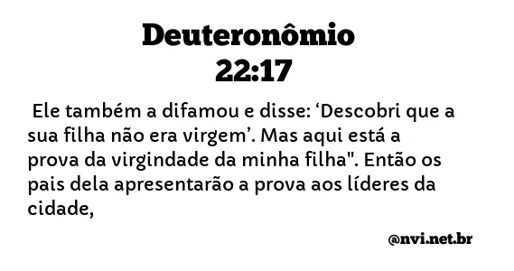 DEUTERONÔMIO 22:17 NVI NOVA VERSÃO INTERNACIONAL