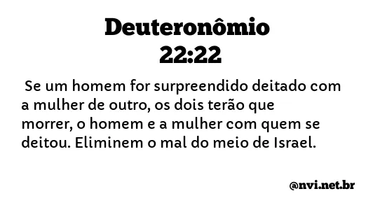 DEUTERONÔMIO 22:22 NVI NOVA VERSÃO INTERNACIONAL