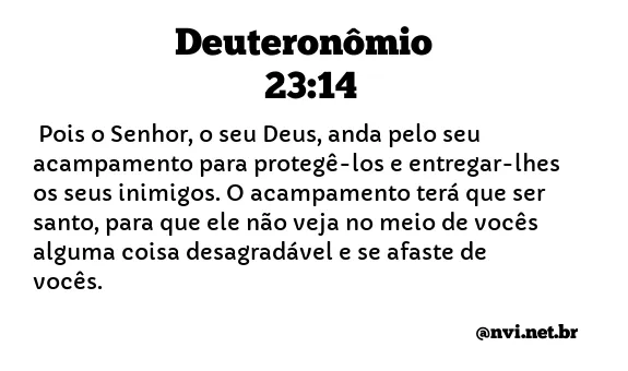 DEUTERONÔMIO 23:14 NVI NOVA VERSÃO INTERNACIONAL