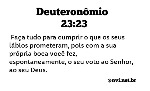 DEUTERONÔMIO 23:23 NVI NOVA VERSÃO INTERNACIONAL