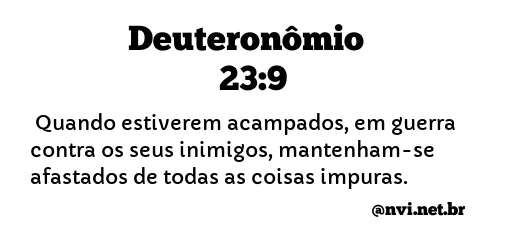 DEUTERONÔMIO 23:9 NVI NOVA VERSÃO INTERNACIONAL