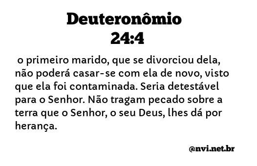 DEUTERONÔMIO 24:4 NVI NOVA VERSÃO INTERNACIONAL