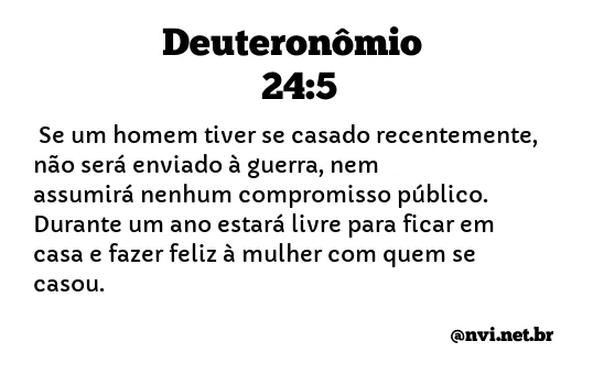 DEUTERONÔMIO 24:5 NVI NOVA VERSÃO INTERNACIONAL