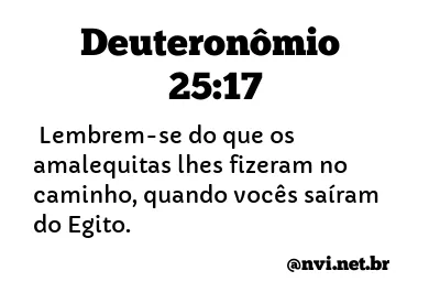 DEUTERONÔMIO 25:17 NVI NOVA VERSÃO INTERNACIONAL