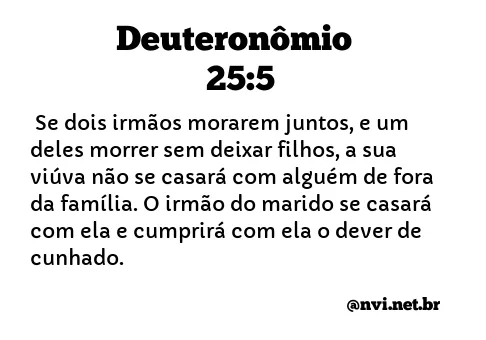 DEUTERONÔMIO 25:5 NVI NOVA VERSÃO INTERNACIONAL