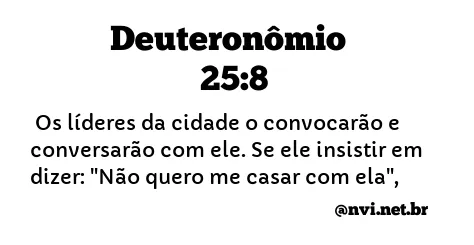 DEUTERONÔMIO 25:8 NVI NOVA VERSÃO INTERNACIONAL