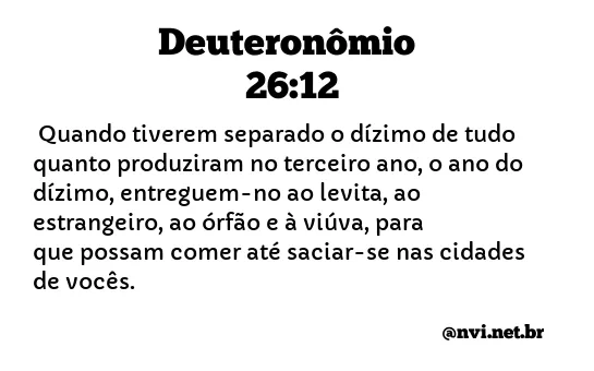 DEUTERONÔMIO 26:12 NVI NOVA VERSÃO INTERNACIONAL