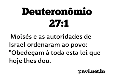 DEUTERONÔMIO 27:1 NVI NOVA VERSÃO INTERNACIONAL