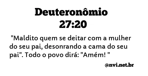 DEUTERONÔMIO 27:20 NVI NOVA VERSÃO INTERNACIONAL