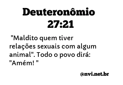 DEUTERONÔMIO 27:21 NVI NOVA VERSÃO INTERNACIONAL