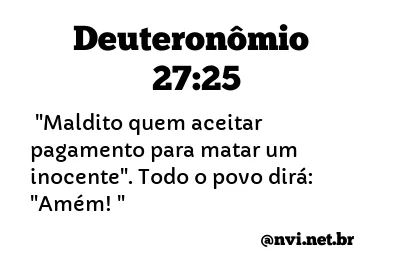 DEUTERONÔMIO 27:25 NVI NOVA VERSÃO INTERNACIONAL