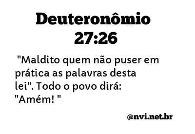 DEUTERONÔMIO 27:26 NVI NOVA VERSÃO INTERNACIONAL