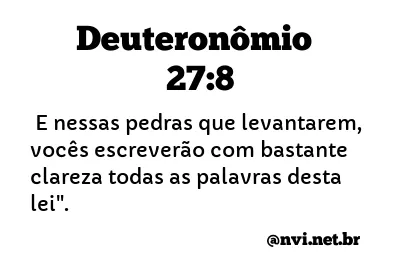 DEUTERONÔMIO 27:8 NVI NOVA VERSÃO INTERNACIONAL