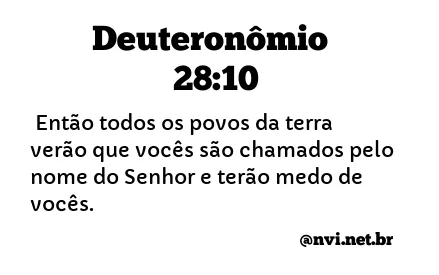 DEUTERONÔMIO 28:10 NVI NOVA VERSÃO INTERNACIONAL