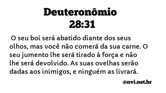 DEUTERONÔMIO 28:31 NVI NOVA VERSÃO INTERNACIONAL