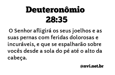 DEUTERONÔMIO 28:35 NVI NOVA VERSÃO INTERNACIONAL