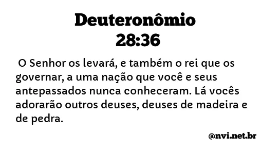 DEUTERONÔMIO 28:36 NVI NOVA VERSÃO INTERNACIONAL