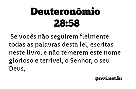 DEUTERONÔMIO 28:58 NVI NOVA VERSÃO INTERNACIONAL