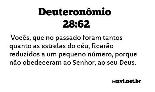 DEUTERONÔMIO 28:62 NVI NOVA VERSÃO INTERNACIONAL