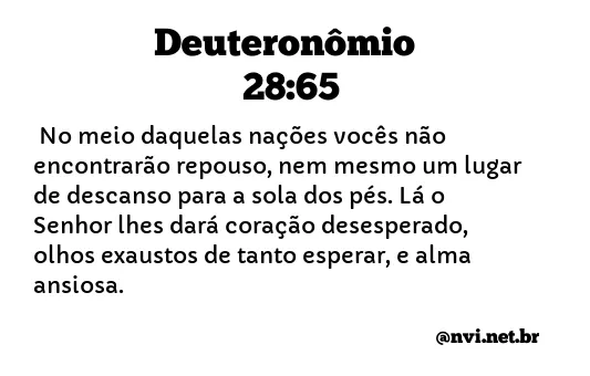 DEUTERONÔMIO 28:65 NVI NOVA VERSÃO INTERNACIONAL