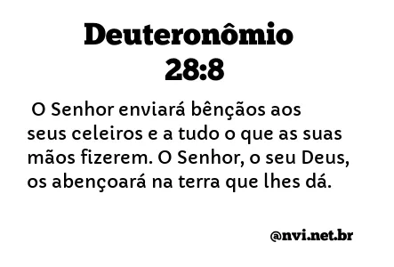 DEUTERONÔMIO 28:8 NVI NOVA VERSÃO INTERNACIONAL