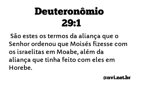 DEUTERONÔMIO 29:1 NVI NOVA VERSÃO INTERNACIONAL