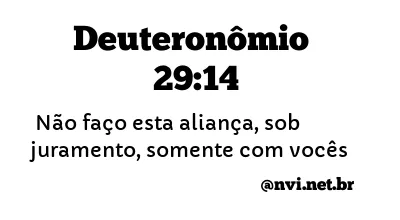 DEUTERONÔMIO 29:14 NVI NOVA VERSÃO INTERNACIONAL