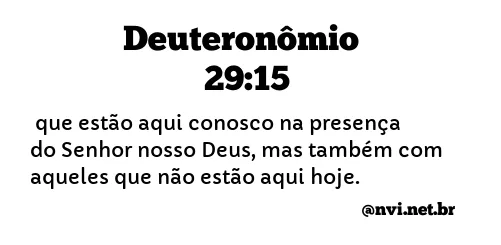 DEUTERONÔMIO 29:15 NVI NOVA VERSÃO INTERNACIONAL