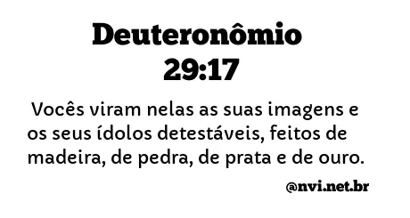 DEUTERONÔMIO 29:17 NVI NOVA VERSÃO INTERNACIONAL