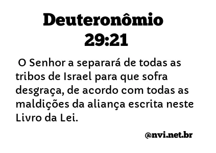 DEUTERONÔMIO 29:21 NVI NOVA VERSÃO INTERNACIONAL