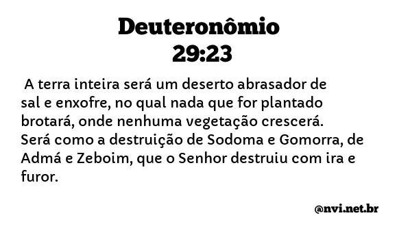 DEUTERONÔMIO 29:23 NVI NOVA VERSÃO INTERNACIONAL