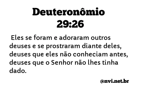 DEUTERONÔMIO 29:26 NVI NOVA VERSÃO INTERNACIONAL