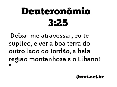 DEUTERONÔMIO 3:25 NVI NOVA VERSÃO INTERNACIONAL