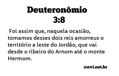 DEUTERONÔMIO 3:8 NVI NOVA VERSÃO INTERNACIONAL