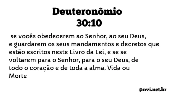 DEUTERONÔMIO 30:10 NVI NOVA VERSÃO INTERNACIONAL