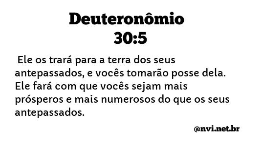 DEUTERONÔMIO 30:5 NVI NOVA VERSÃO INTERNACIONAL