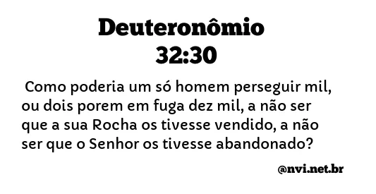 DEUTERONÔMIO 32:30 NVI NOVA VERSÃO INTERNACIONAL