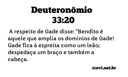 DEUTERONÔMIO 33:20 NVI NOVA VERSÃO INTERNACIONAL