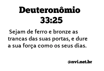 DEUTERONÔMIO 33:25 NVI NOVA VERSÃO INTERNACIONAL