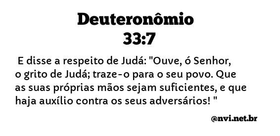 DEUTERONÔMIO 33:7 NVI NOVA VERSÃO INTERNACIONAL