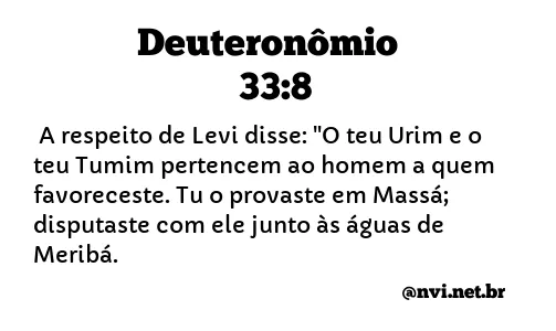 DEUTERONÔMIO 33:8 NVI NOVA VERSÃO INTERNACIONAL