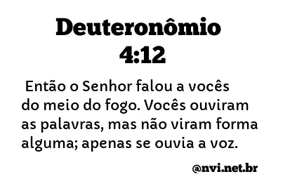 DEUTERONÔMIO 4:12 NVI NOVA VERSÃO INTERNACIONAL