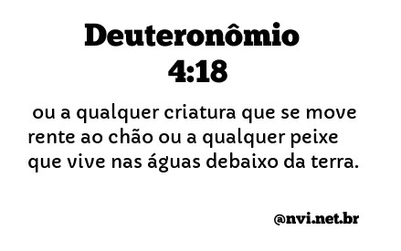 DEUTERONÔMIO 4:18 NVI NOVA VERSÃO INTERNACIONAL